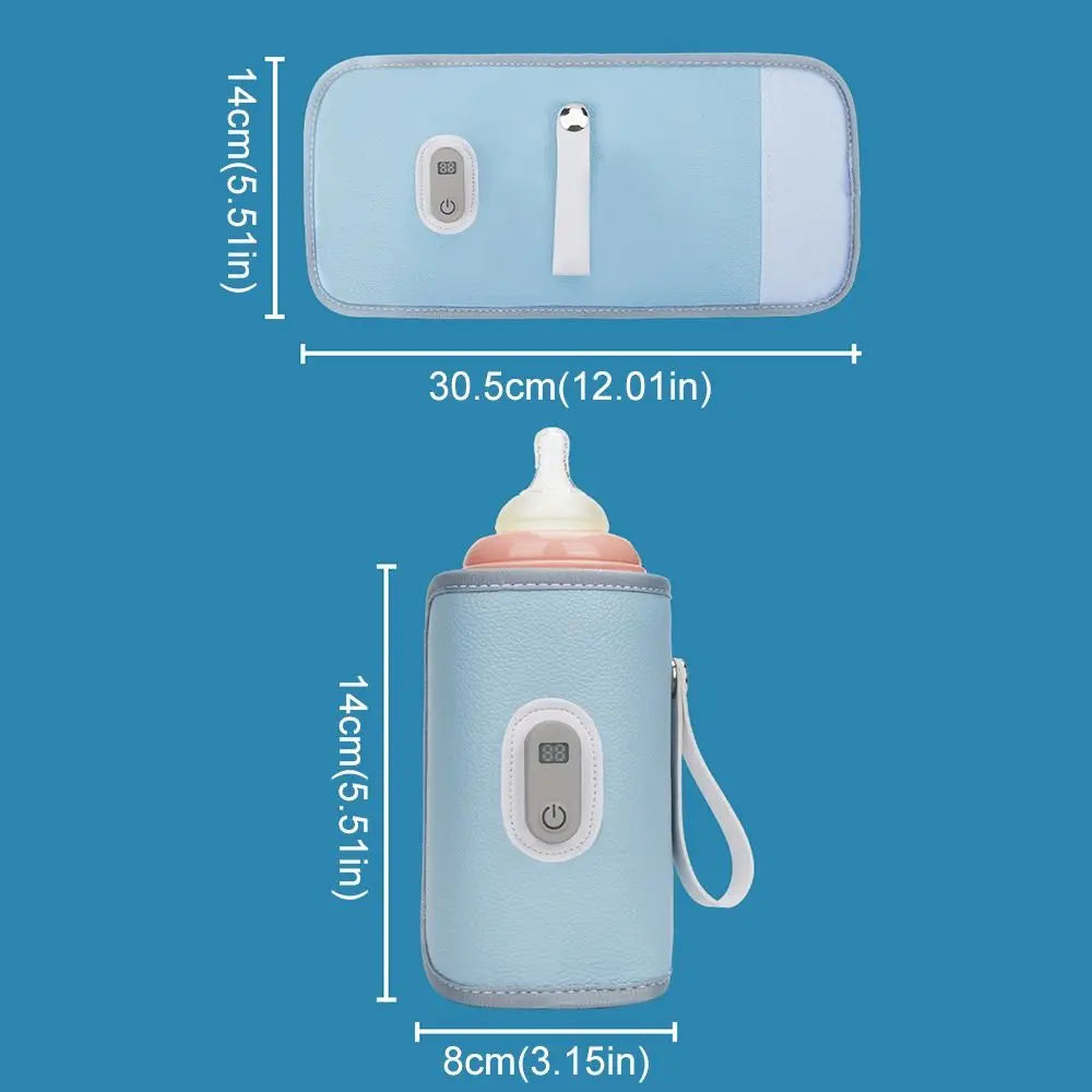 Digital Baby Bottle Warmer Type-C 5 Levels Milk Bottle Insulation Cover Heating LED Display Bottle Thermal Heater Infants