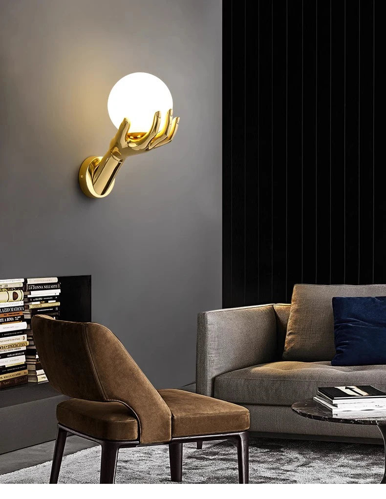 Indoor LED wall lamp creative decoration for living room 110V220V study corridor modern resin glass bedside wall lights