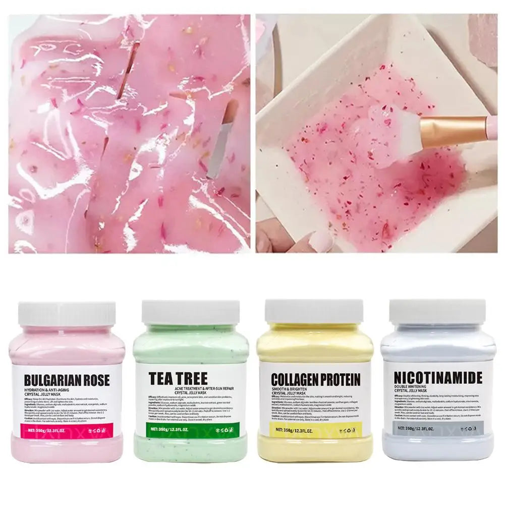 Rose Jelly Face Mask Hydrating Hydro Gel Peel-Off Mask for Nourished Glowing Skin with Smoothing Effect Powder-to-Gel Formula