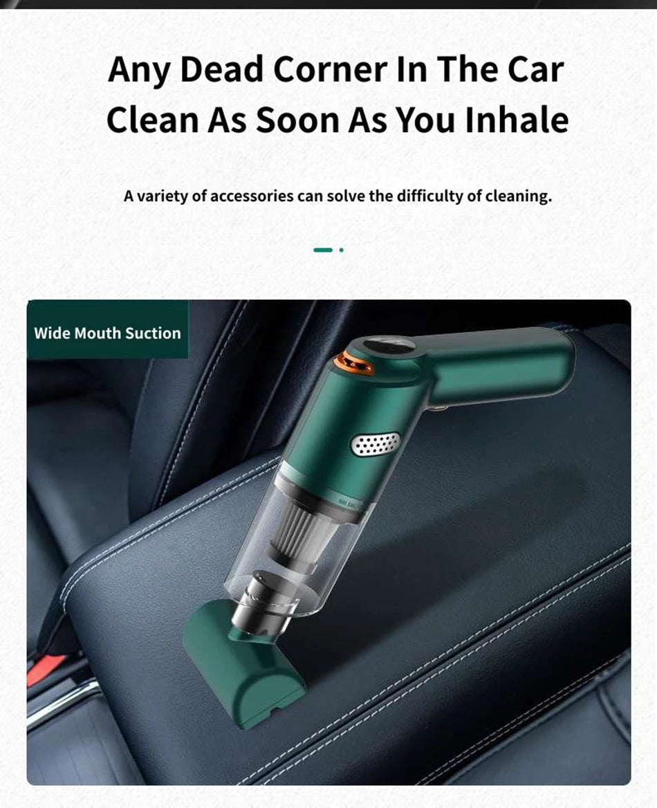 Wireless Mini Vacuum Cleaner 15000PA High Power 120W Cordless Handheld Robot Dust Blower for Car Home Pet Hair