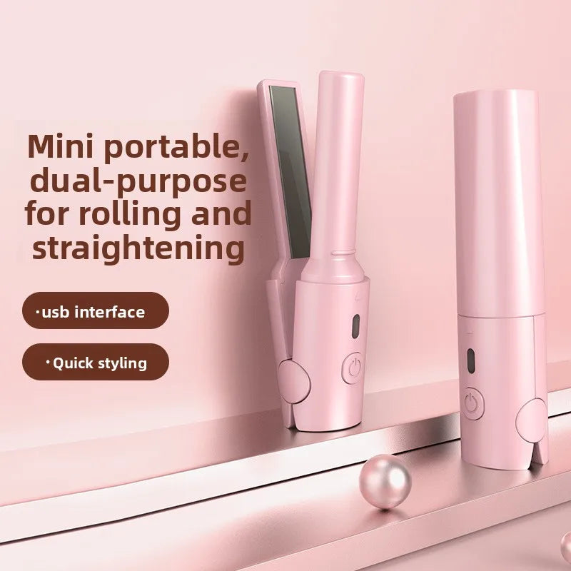 Portable Hair Straightener Mini Curling Iron Women Ceramic Straightening Styling Tools Curling and Straightened Dual-use Splint