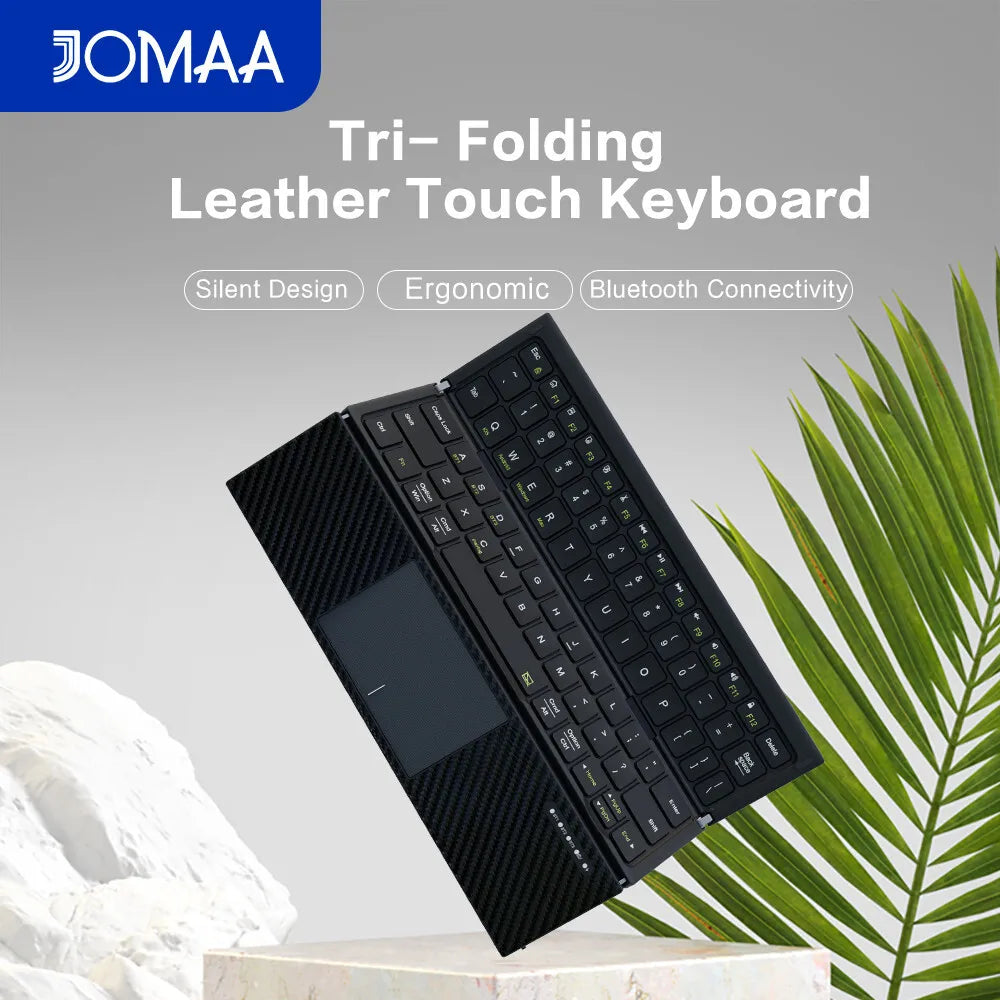 Jomaa Foldable Bluetooth Keyboard Portable Folding Wireless Keyboard with Portable Pocket Size