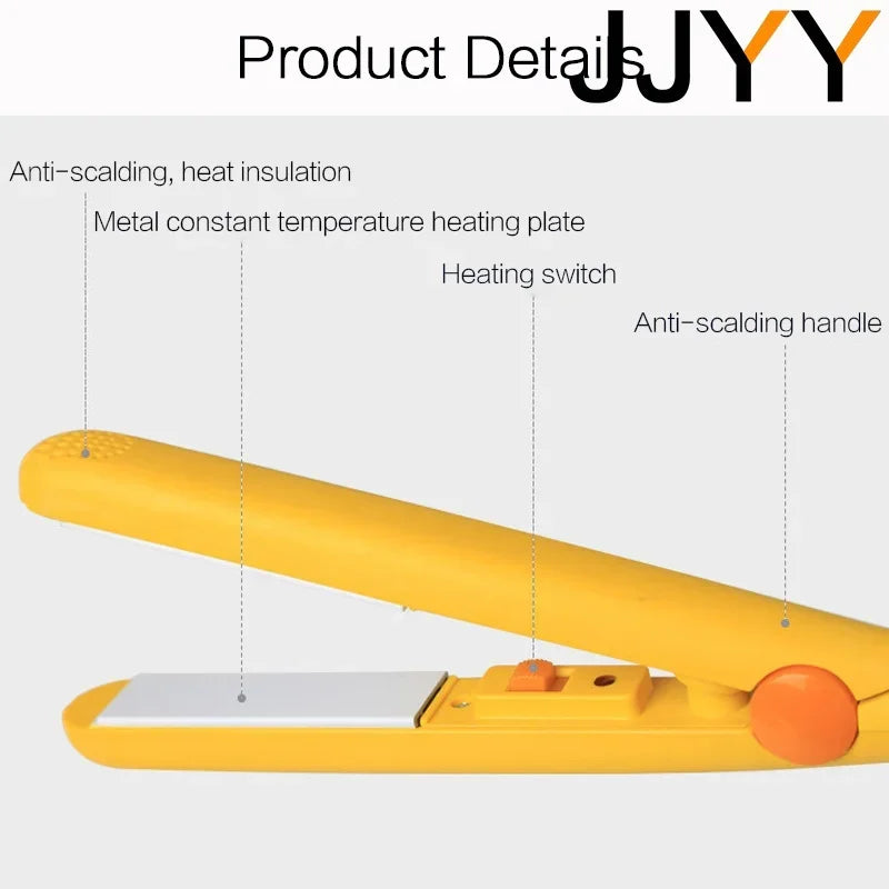 Mini Hair Curling Iron Straightener Small Electric Dual Purpose Bangs Splint for Straight Curly Hair