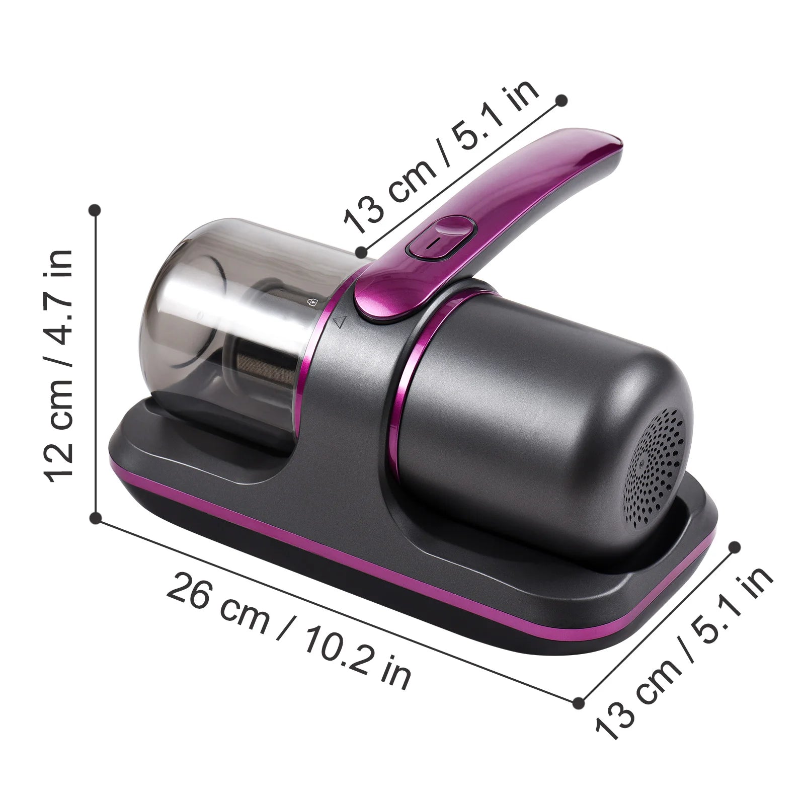 Compact Mattress Vacuum Cleaner 100W Handheld Cordless UV Bed Vacuum Cleaner 8000Pa Strong Suction 2 Speeds Adjustable for Clean