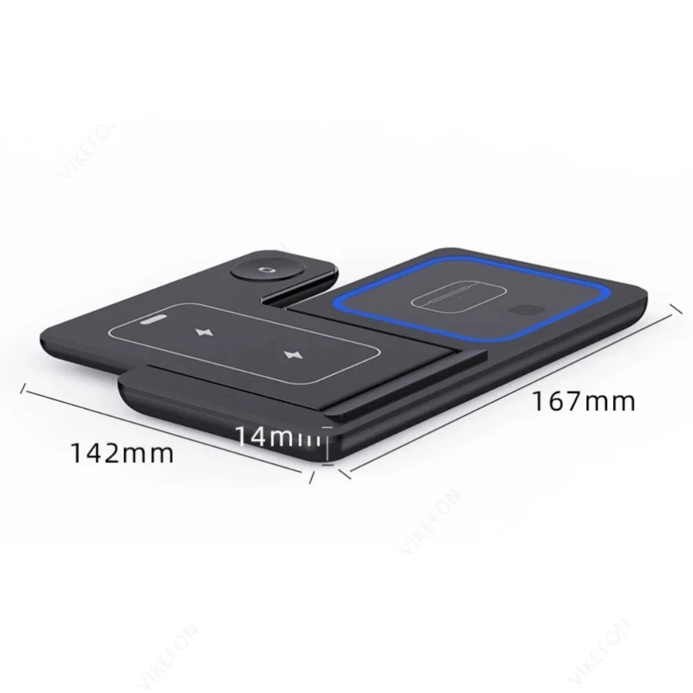 3 in 1 Foldable Wireless Charging Station for iPhone 17 16 15 14 13 12 Pro Max iWatch Ultra Airpods Pro Fast Charger Stand Dock