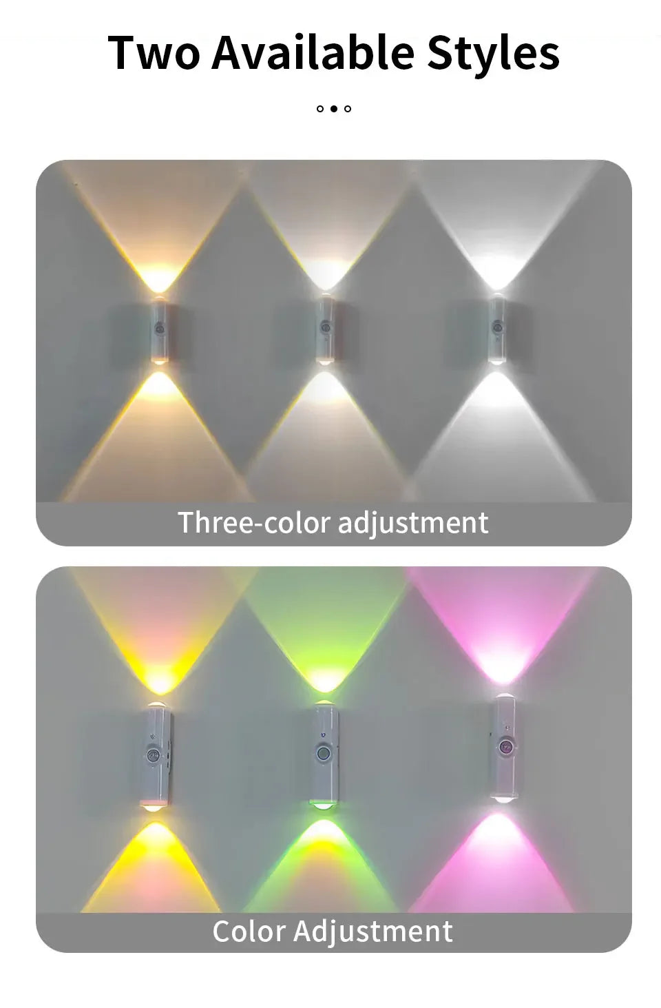 LED Motion Sensor Night Light RGB Colors Changing Wireless Wall Lamp Rechargeable Magnetic Sunset Lamp for Bedroom Living Room