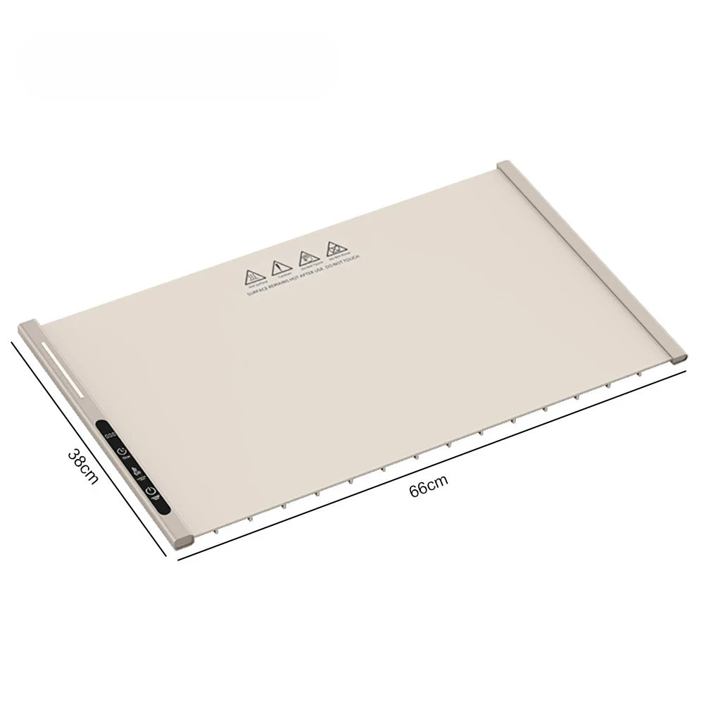 Electric Food Warmer Plate Foldable Warming Tray Plate Warmer Mat Food Fast Heating Portable Electric Warming Tray 8 Tem Setting