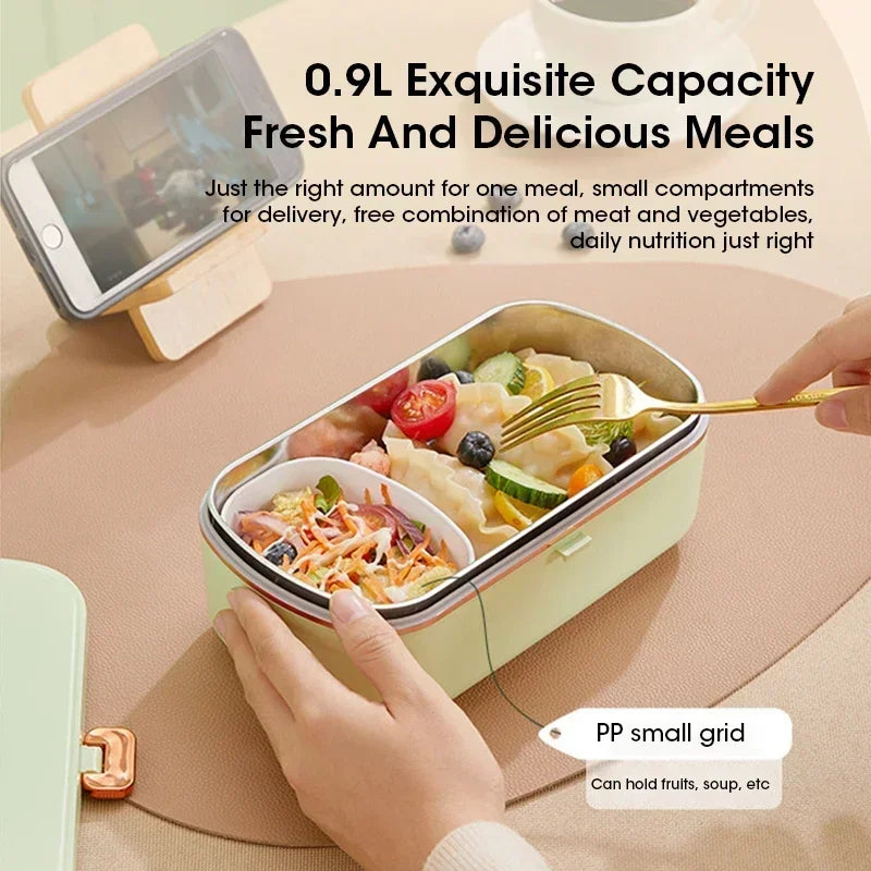 900ML Electric Lunch Box Portable Food Warmer With Heat Preservation For Office Worker Student Camping Heated Meal Box
