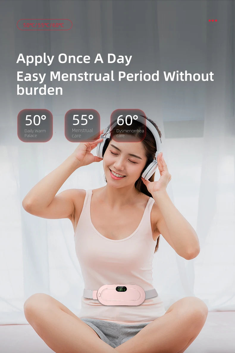 Electric Menstrual Heating Belt for Women Adjustable Waist Heating Pad Warm Massage Comfort Care Portable Home Use Device
