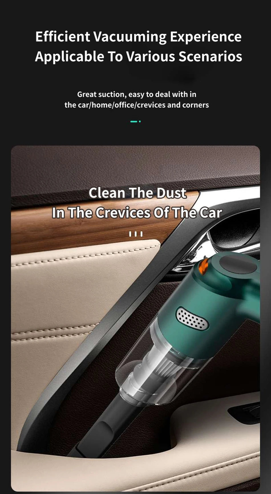 Wireless Mini Vacuum Cleaner 15000PA High Power 120W Cordless Handheld Robot Dust Blower for Car Home Pet Hair