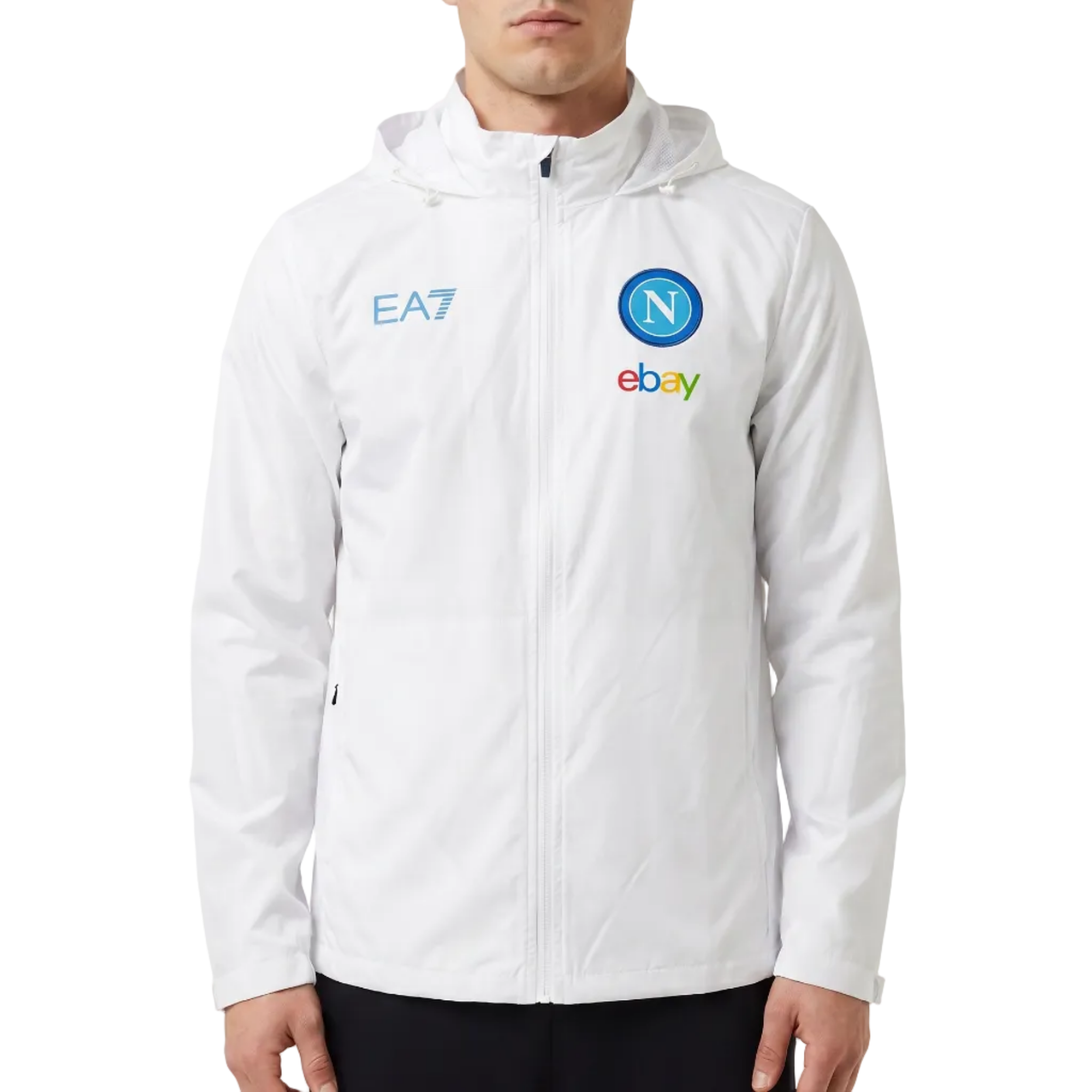 SSC Napoli white training technical rain jacket 2023/24 - EA7